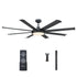 60" Black Led Indoor Ceiling Fan with Remote 8 Blade