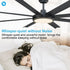 60" Black Led Indoor Ceiling Fan with Remote 8 Blade