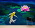 Koi Fish with Pink Water Lily Painting Wall Mural. #6000