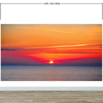 Red Sky Sunset over Beach Wall Mural Decal Sticker #6005