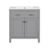 Bathroom Vanity With Ceramic Sink, Modern Single Bathroom Cabinet With 2 Doors And A Shelf, Soft Close Doors