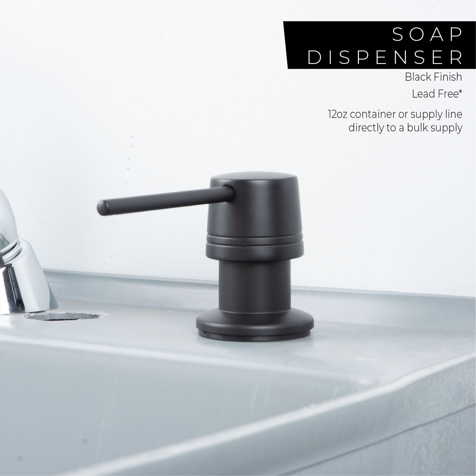Laundry Tub Soap Dispenser (Black Finish)