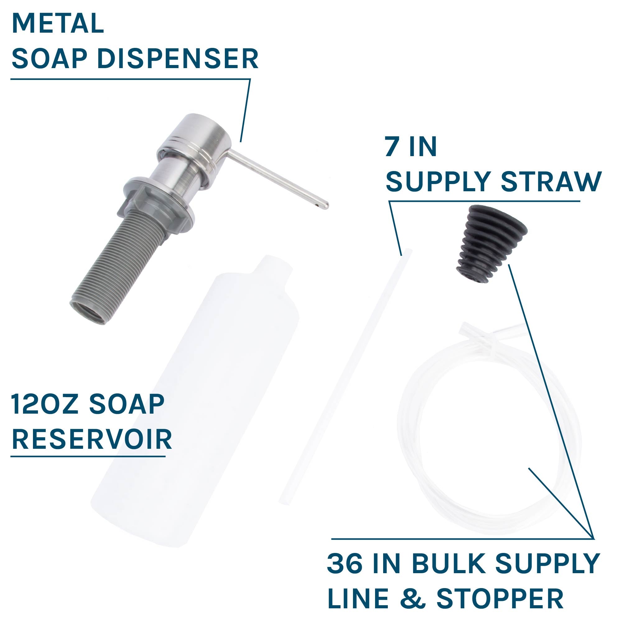 Laundry Tub Soap Dispenser (Stainless Steel Finish)