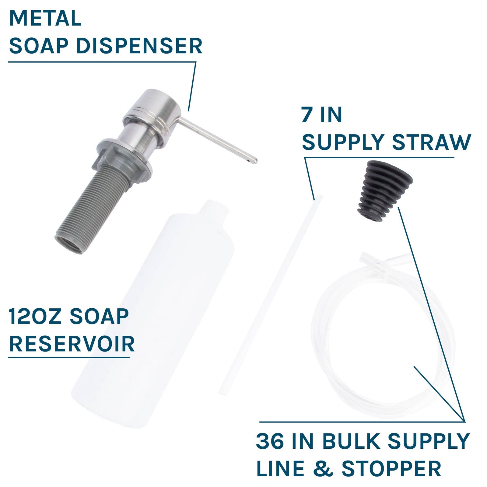 Laundry Tub Soap Dispenser (Stainless Steel Finish)
