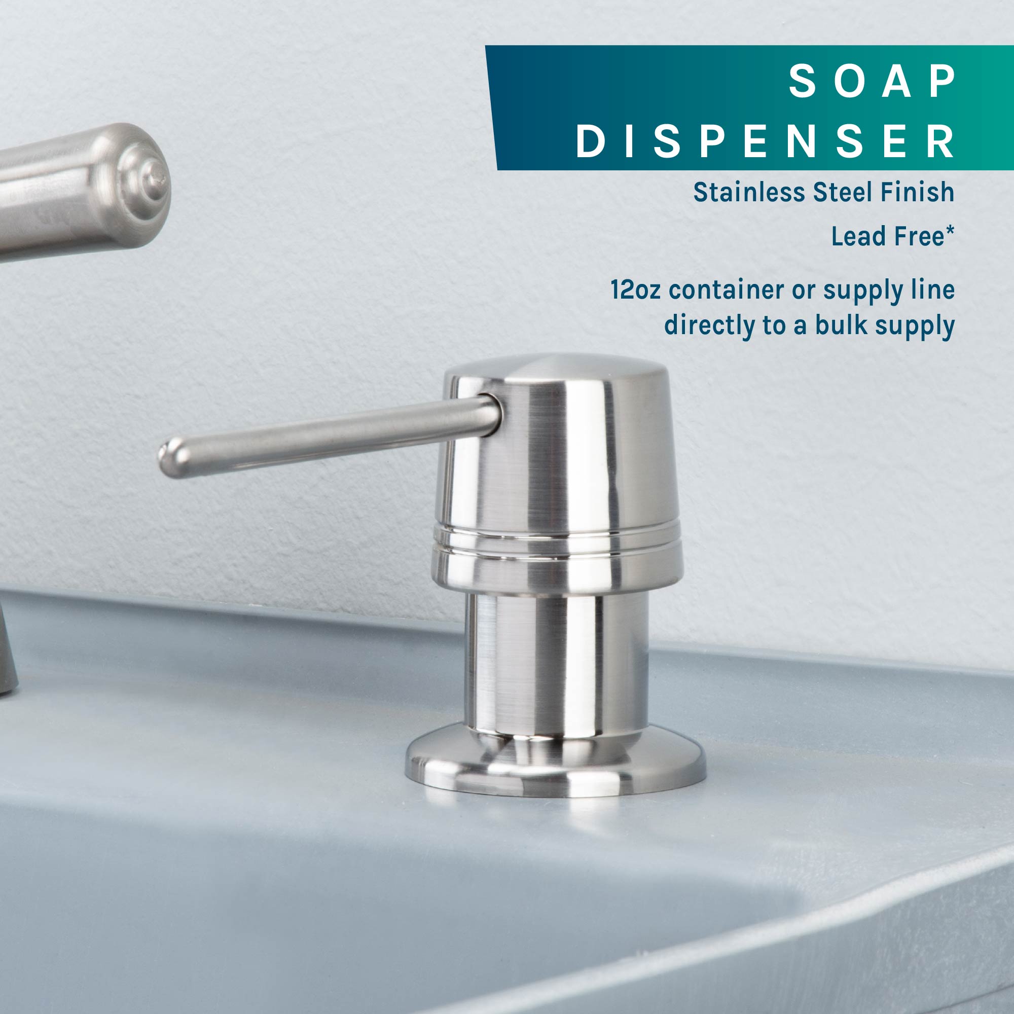 Laundry Tub Soap Dispenser (Stainless Steel Finish)
