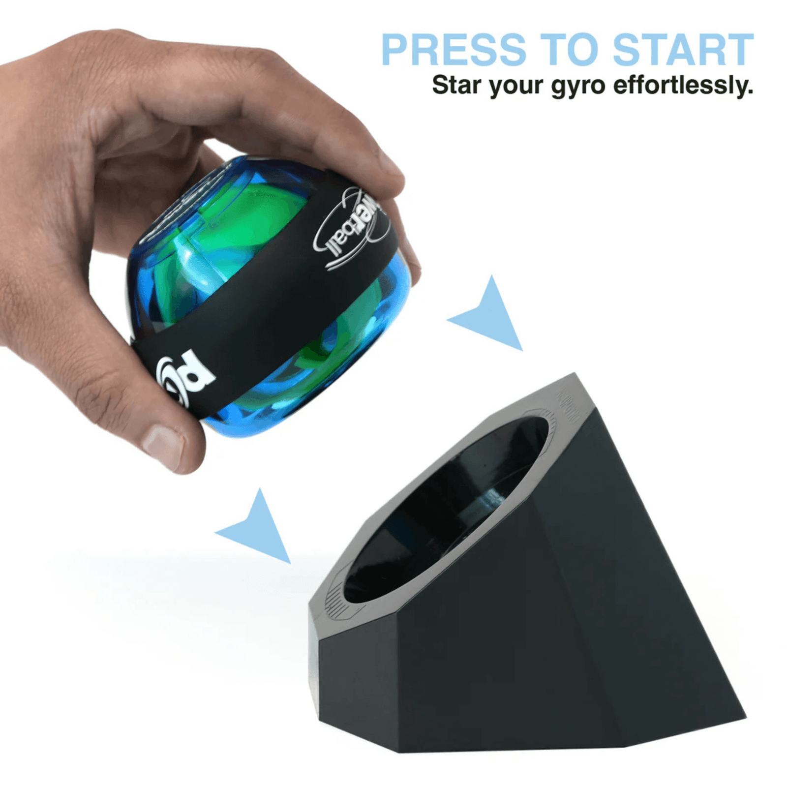DFX Powerball Blue Gyro Exerciser with Powerdock