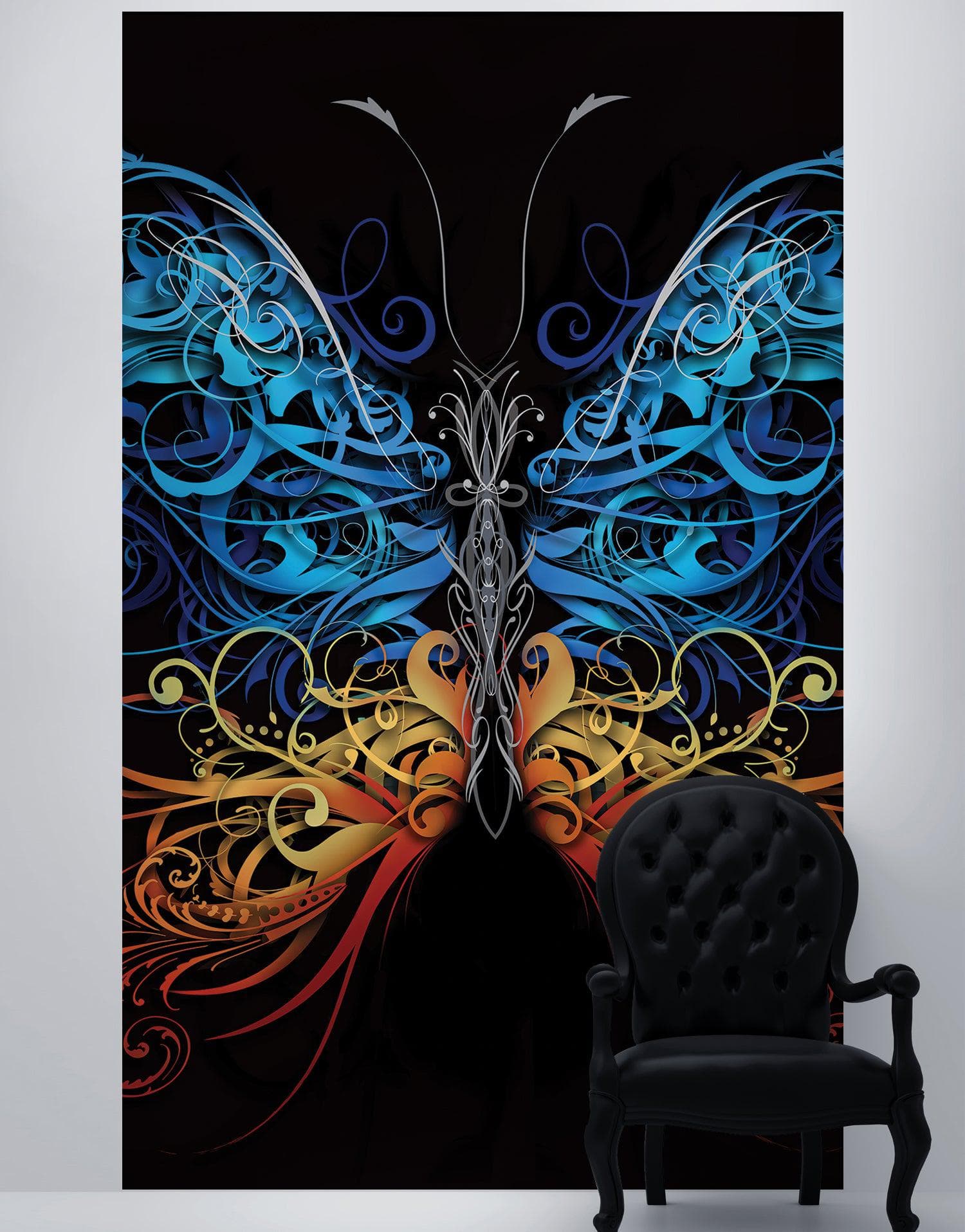 Large Swirl Butterfly Wall Graphic Mural #6024