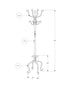 Coat Rack, Hall Tree, Free Standing, 8 Hooks, Entryway, Transitional - Black