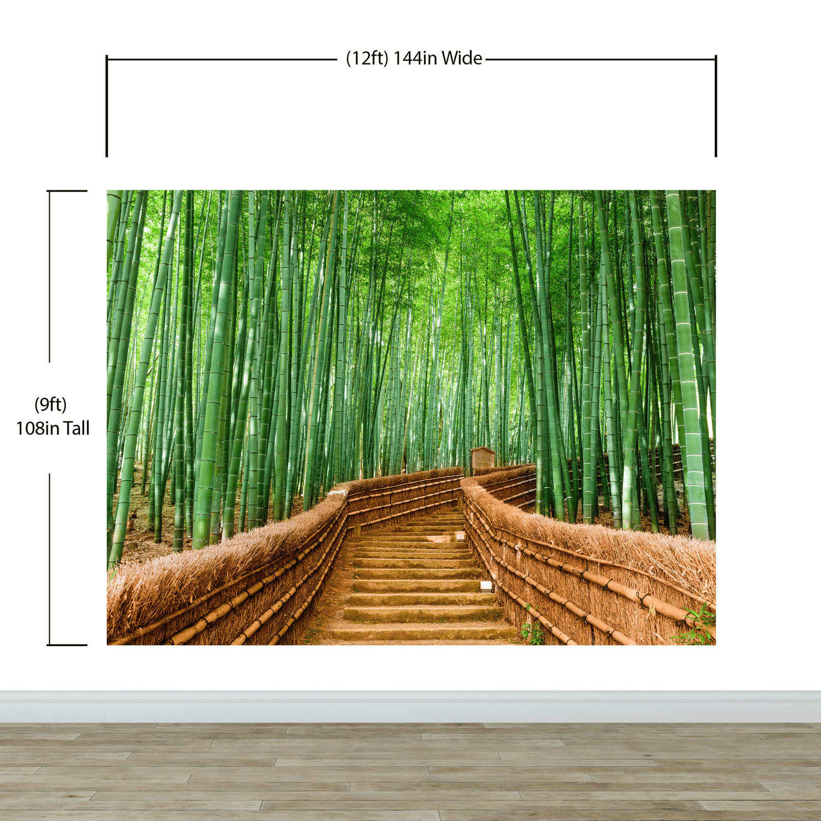 Japanese Bamboo Forest Arashiyama Woods Wall Mural #6043