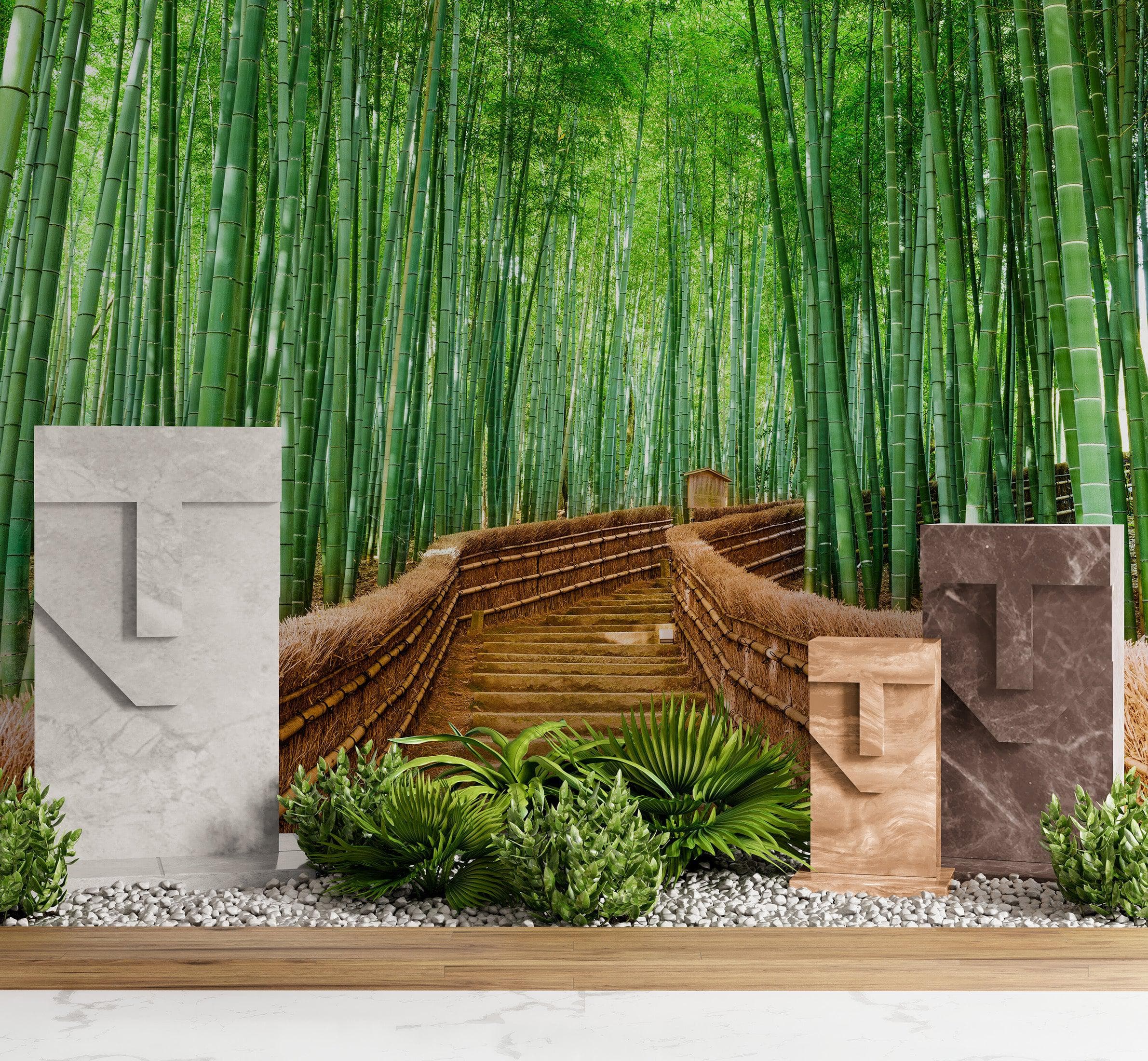 Japanese Bamboo Forest Arashiyama Woods Wall Mural #6043
