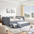 Gingham Daybed With USB Charging Port, Wave-Shaped Design