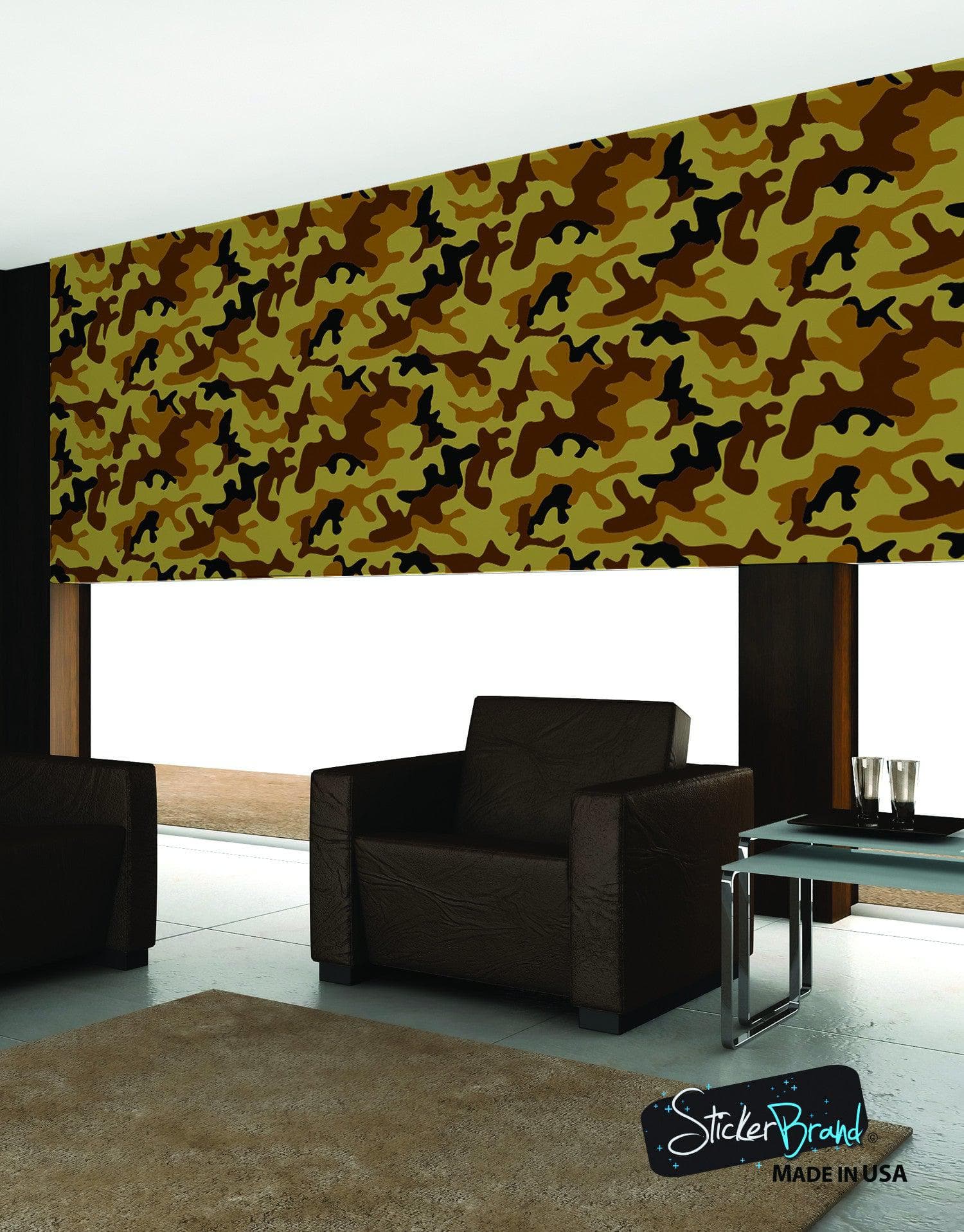 Desert Brown Military Camo Camouflage Wall Mural #6062
