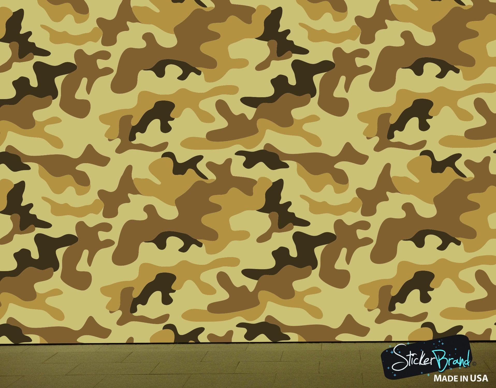 Desert Brown Military Camo Camouflage Wall Mural #6062