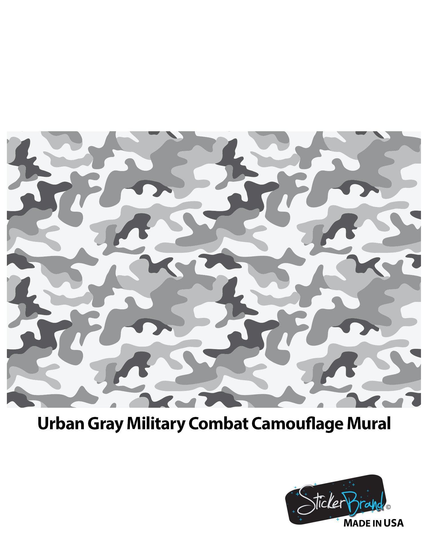 Urban Gray Military Combat Camo Camouflage Wall Mural #6063