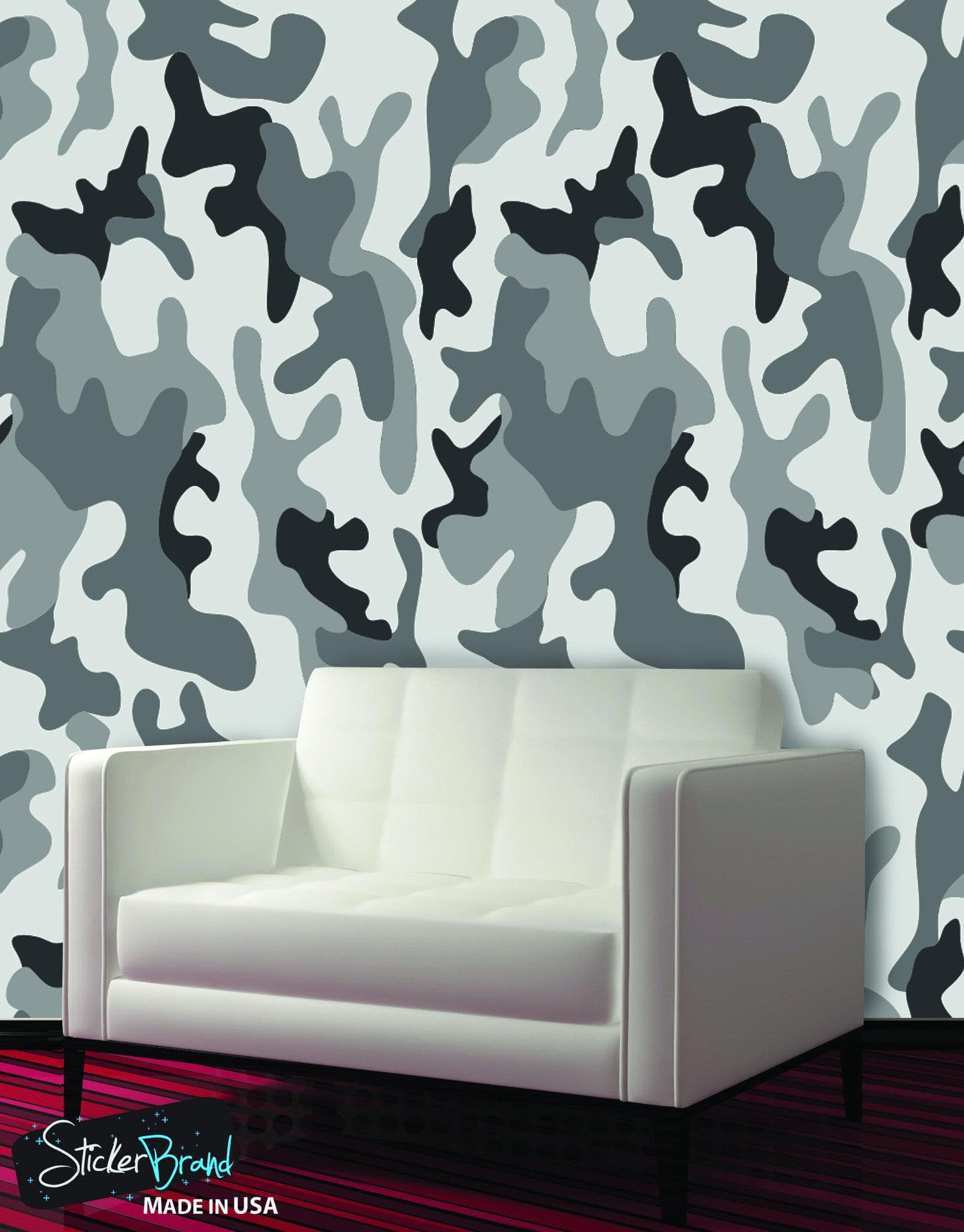 Urban Gray Military Combat Camo Camouflage Wall Mural #6063