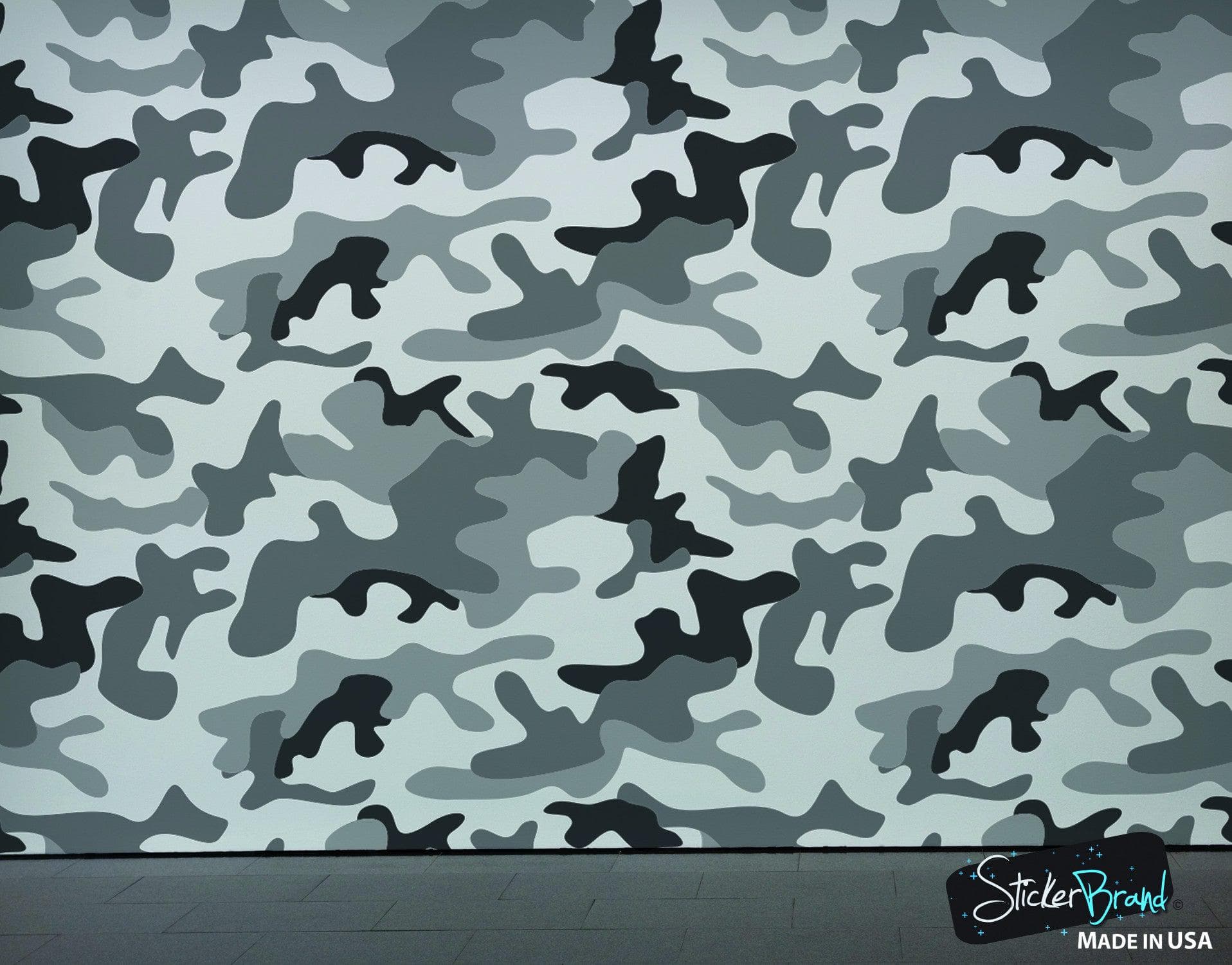 Urban Gray Military Combat Camo Camouflage Wall Mural #6063