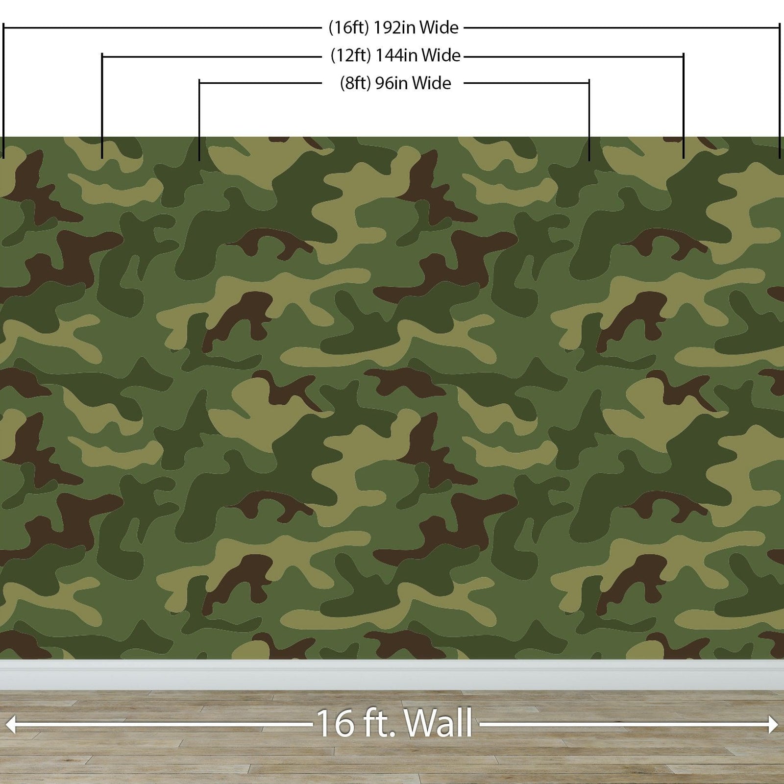 Woodland Green Military Combat Camo Camouflage Wall Mural #6064