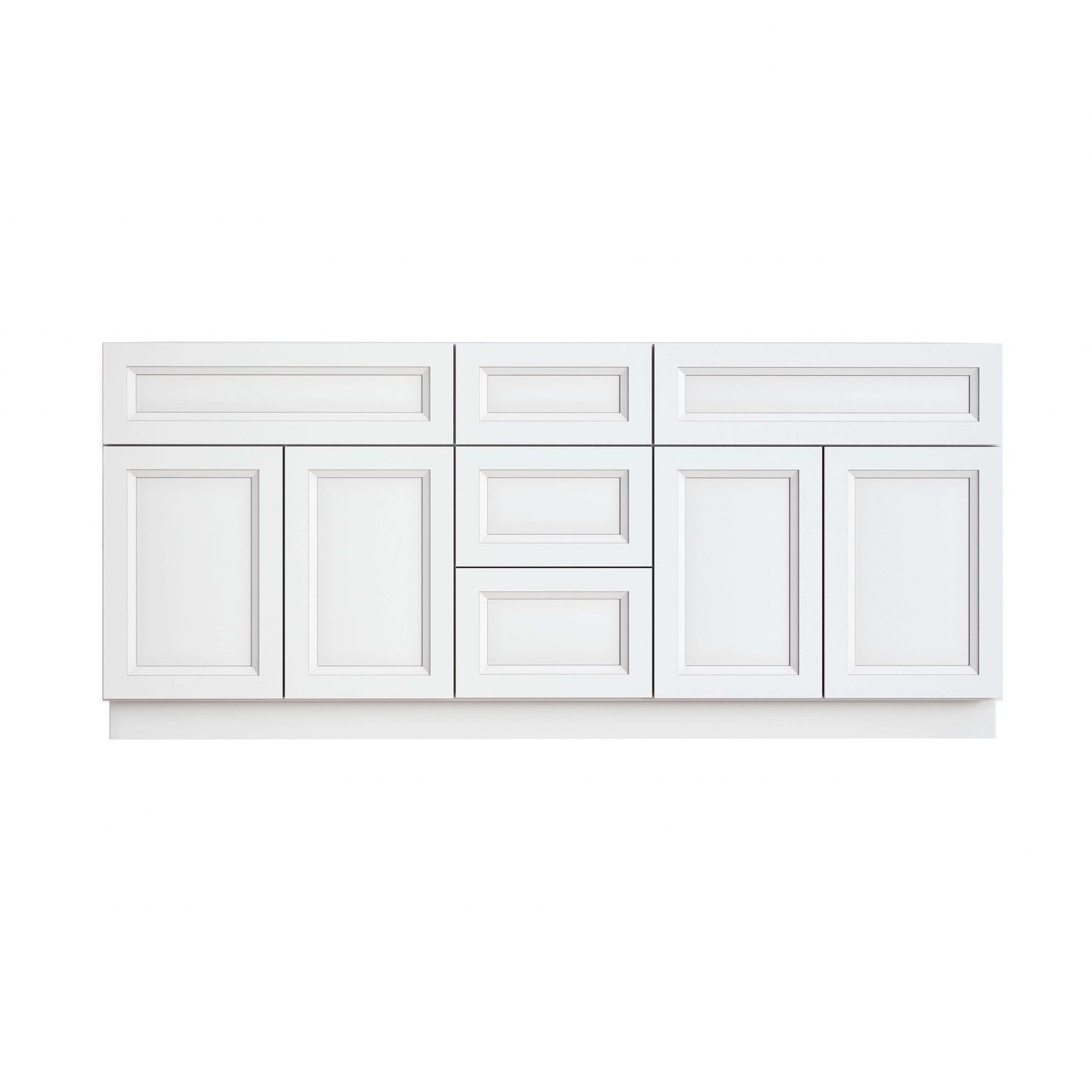 60 Inch Classic White Double Sink Bathroom Vanity Combo w/ Drawers