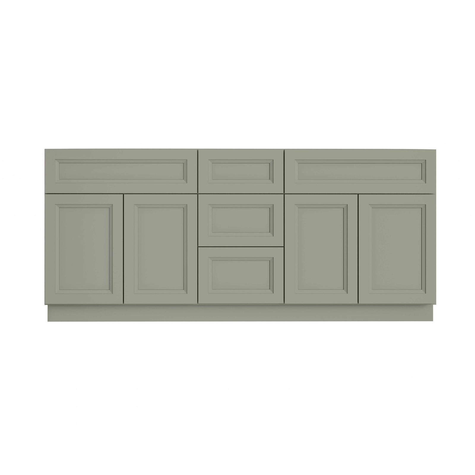 60 Inch Sage Green Double Sink Bathroom Vanity Combo w/ Drawers
