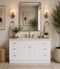 60 Inch White Slim Shaker Single Sink Bathroom Vanity with Drawers