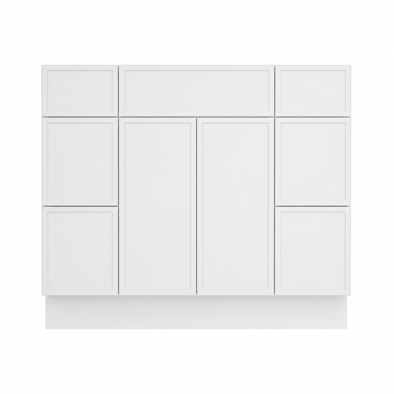 60 Inch White Slim Shaker Single Sink Bathroom Vanity with Drawers