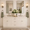 60 Inch Antique White Shaker Double Sink Bathroom Vanity Combo w/ Drawers