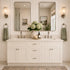 60 Inch Antique White Shaker Double Sink Bathroom Vanity Combo w/ Drawers