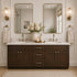 60 Inch Espresso Shaker Double Sink Bathroom Vanity with Drawers