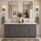 60 Inch Gray Stained Shaker Double Sink Bathroom Vanity with Drawers