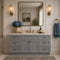 60 Inch Grey Shaker Single Sink Bathroom Vanity with Drawers