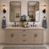 60 Inch Greige Stained Double Sink Bathroom Vanity Combo w/ Drawers