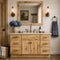 60" Bathroom Vanity With Single Sink, Hickory Vanity, Rustic Wood Cabinet, Vanity With Drawers, Solid Wood Bathroom Furniture, Farmhouse