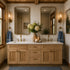 60 Inch Natural Shaker Double Sink Bathroom Vanity with Drawers