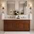 60 Inch Saddle Brown Double Sink Bathroom Vanity Combo w/ Drawers
