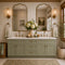 60 Inch Sage Green Double Sink Bathroom Vanity Combo w/ Drawers