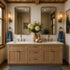 60 Inch Toffee Stained Double Sink Bathroom Vanity Combo w/ Drawers
