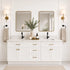 60 Inch White Shaker Double Sink Bathroom Vanity with Drawers