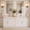 60 Inch White Slim Shaker Double Sink Bathroom Vanity with Drawers