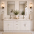 60 Inch White Slim Shaker Double Sink Bathroom Vanity with Drawers