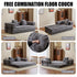 Convertible Floor Sofa Bed With Pillow Back Support Armrest