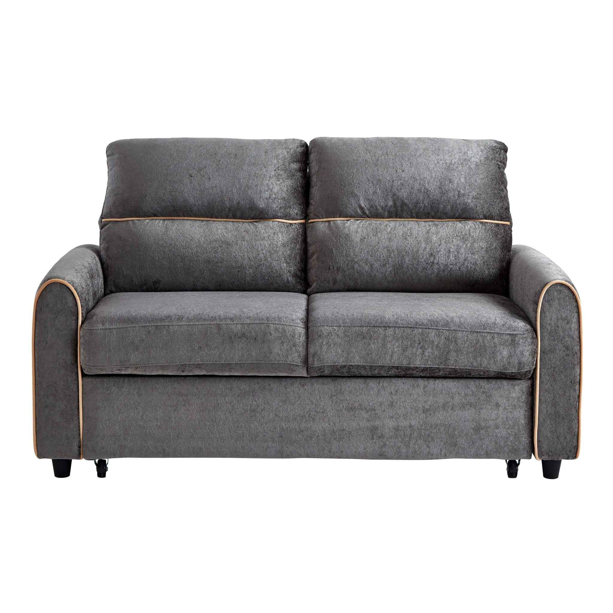 Pull Out Sofa Bed With Adjustable 3 Position Backrest, USB Charging Ports, Side Pockets