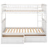 Twin Over Twin Bunk Bed With Drawers, Convertible Beds