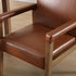 Mid Century Modern Dining Chairs Set of 4 Faux Leather Upholstered Living Room Side Chair, Kitchen Arm Chair with Solid Wood Legs for Home Kitchen & Restaurant, PU Brown