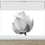 Black and White Lotus Flower Wall Mural #6116
