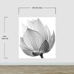 Black and White Lotus Flower Wall Mural #6116
