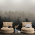 Misty Pine Forest Wall Mural. Peaceful Foggy Morning Scenery. #6122