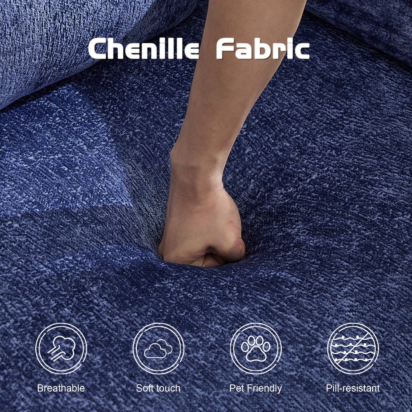 Convertible Floor Sofa Bed With Pillow Back Support Armrest