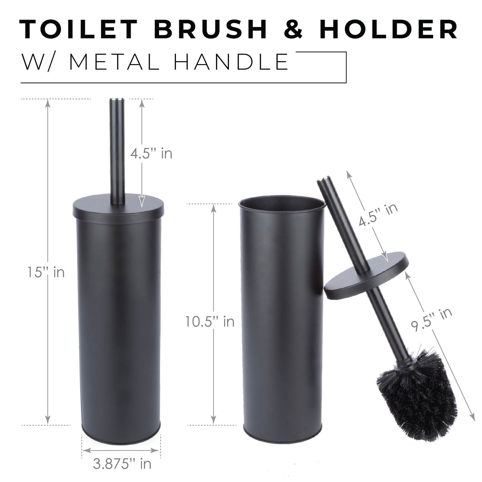 Toilet Brush and Holder (Matte Black Finish)