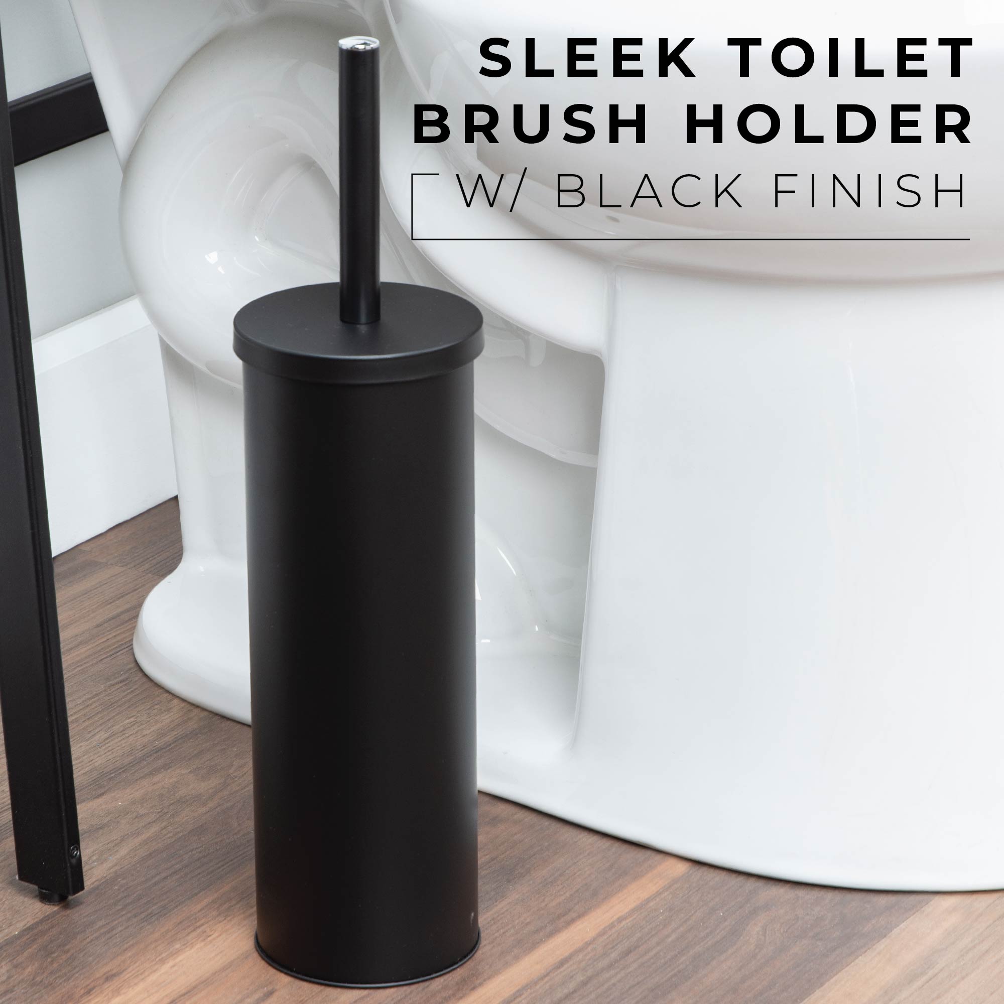 Toilet Brush and Holder (Matte Black Finish)