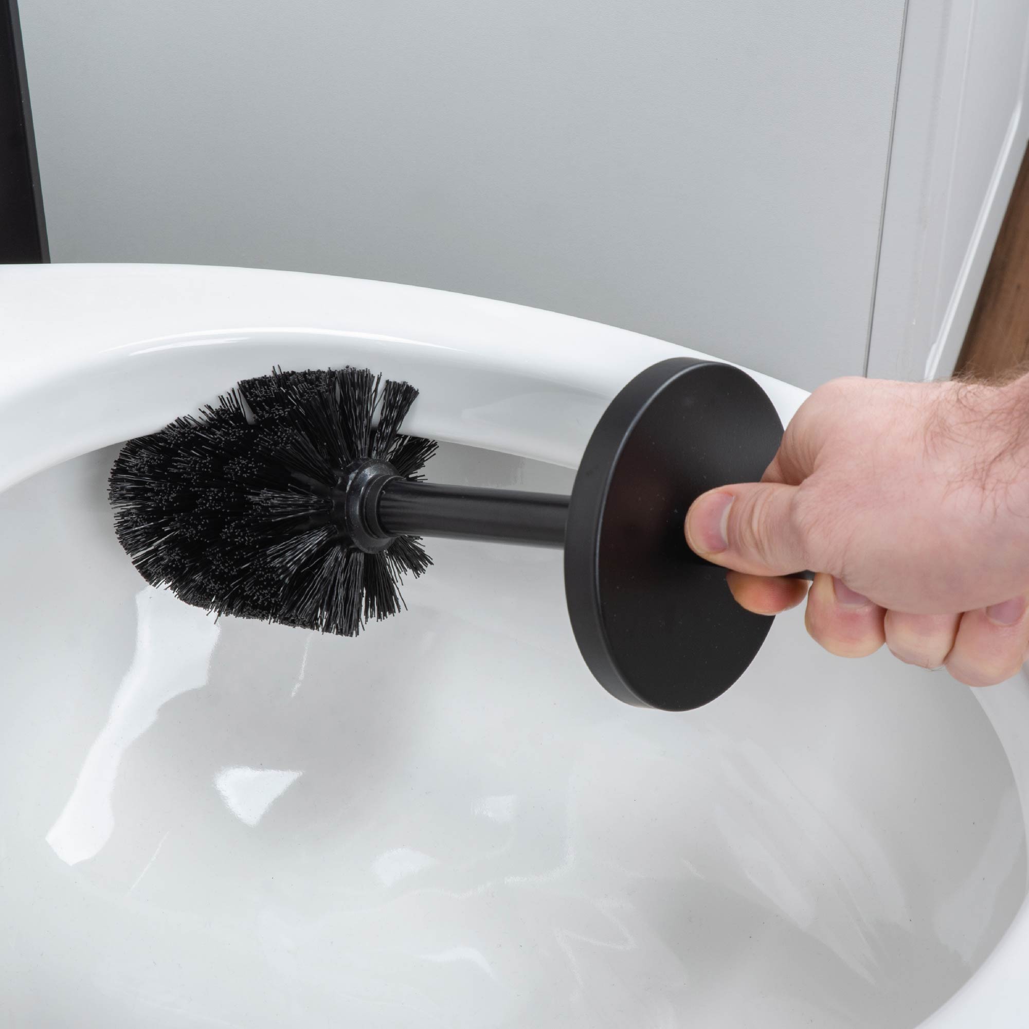 Toilet Brush and Holder (Matte Black Finish)